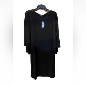 nik and nash dress black cocktail two tiered L NEW TAGS Stretch Holiday NWT